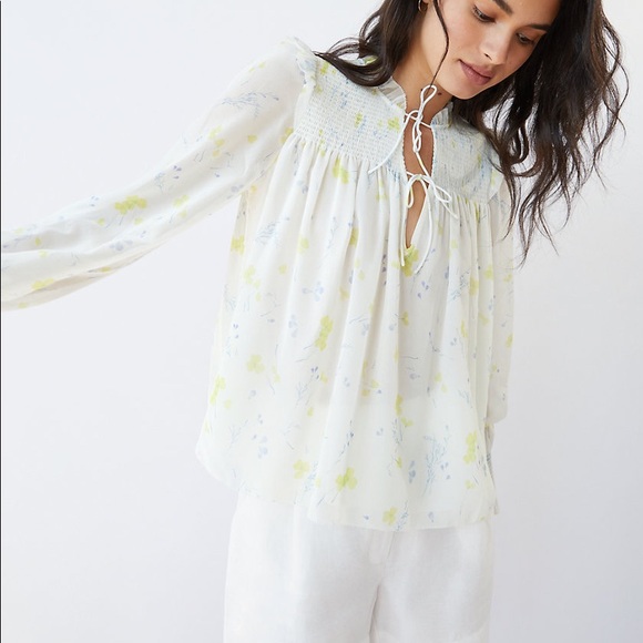 NWT Wilfred Castello Blouse in Light Birch/Citron - Picture 2 of 7